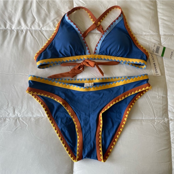 Lucky Brand Avila Hipster Cross Back Bikini Large NWT - Picture 6 of 15